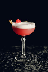 Cocktail clover club on dark background