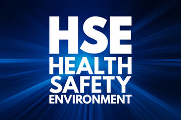 Obraz premium HSE - Health Safety Environment acronym, concept background