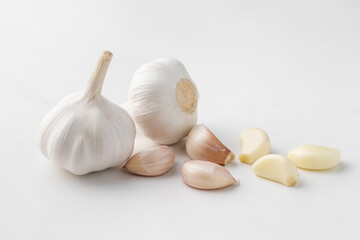 Garlic isolated on  white background.
