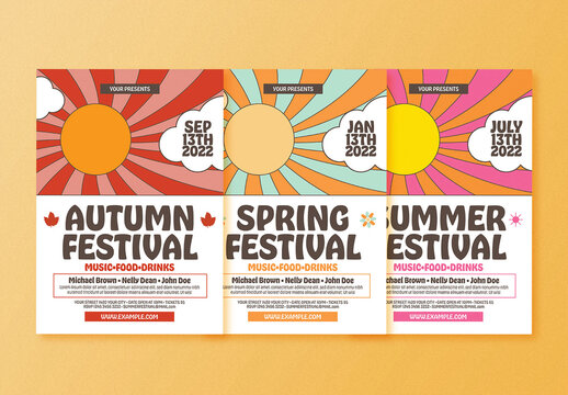 Multicolor Seasonal Festival Flyer Layout