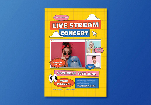 Live Stream Music Flyer Layout