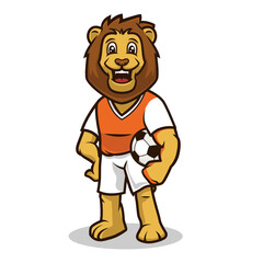 Lion smile cute mascot design illustration vector template