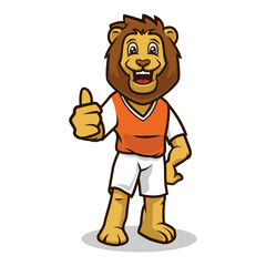 Lion smile cute mascot design illustration vector template