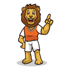 Lion smile cute mascot design illustration vector template