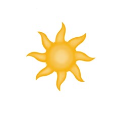 yellow sun with light beams