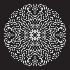 Mandala Pattern in black background.Editable Color.