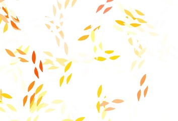 Light Orange vector doodle background with leaves.