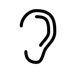 Ear sense icon. Ear symbol or sign.