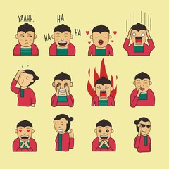 Bundle set Illustration of GrandMother Character