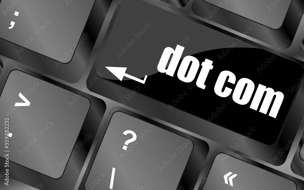 Poster dot com button on computer keyboard key