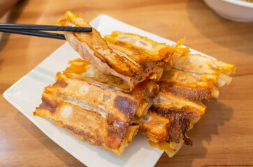 fried dumpling in a restaurant