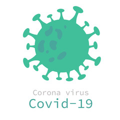 logo vector and front about coronavirus or covid-19 the green virus by microscofe 