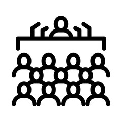 press conference icon vector. press conference sign. isolated contour symbol illustration
