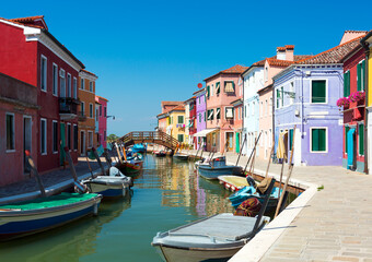 Naklejka na ściany i meble Burano city near Venice, Italy