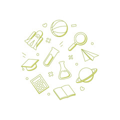 Back to school Vector illustration. Drawing design concept.