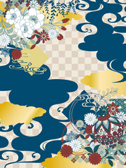 金と黒の和風背景素材 Wall Mural Wallpaper Murals Risings