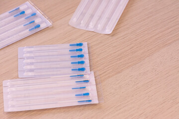 Packages of acupuncture needles