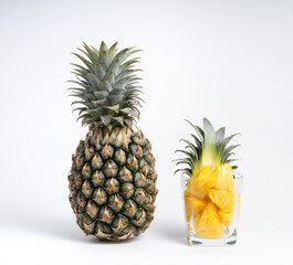 fresh pineapple on white background