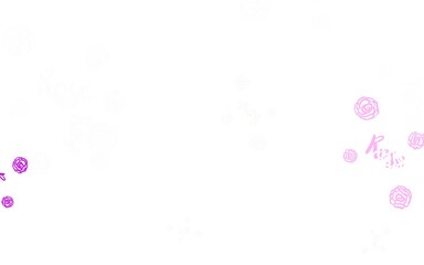 Light Green, Red vector natural pattern with flowers, roses.