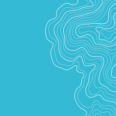 topographic map vector illustration abstract height lines isolated on a blue background