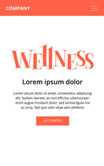 Wellness. Hand-drawn lettering quote for Wellness center. Slogan for social media, email promotion, landing pages, web design element. Vector lettering for web email promotions and landing pages. 