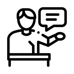 seminar speaker icon vector. seminar speaker sign. isolated contour symbol illustration