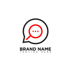 Search Talk Conversations Bubble Logo Design