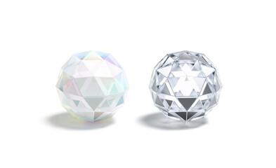 Blank faceted diamond and glass ball mockup