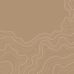topographic map vector illustration abstract height lines isolated on a brown background