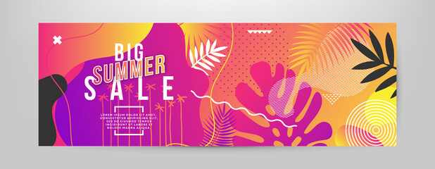 Naklejka premium Sale website banner. Sale tag. Sale promotional material vector illustration. Design for social media banner, poster, email, newsletter, ad, leaflet, placard, brochure, flyer, web sticker
