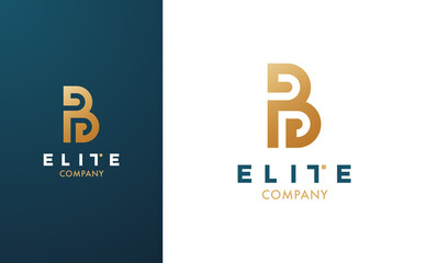 Premium Vector B Logo in two colour variations. Beautiful Logotype for luxury branding. Elegant and stylish design for your Elite company.