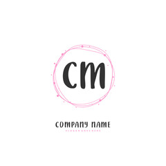 C M CM Initial handwriting and signature logo design with circle. Beautyful design handwritten logo for fashion, team, wedding, luxury logo.