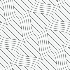  Vector seamless pattern. Modern stylish texture with wavy stripes. Geometric abstract background.