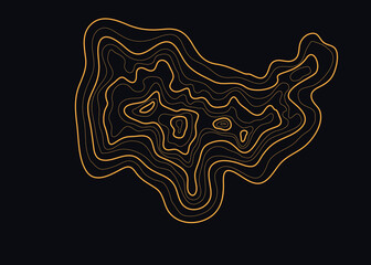 topographic map abstract height lines isolated on black background vector