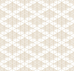 Seamless japanese pattern shoji kumiko in golden.
