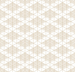 Seamless japanese pattern shoji kumiko in golden.