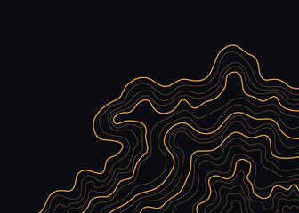 topographic map abstract height lines isolated on black background vector