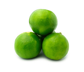 Lemon green isolated on white background with clipping path
