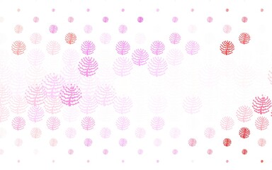 Light Pink vector doodle layout with branches, trees.