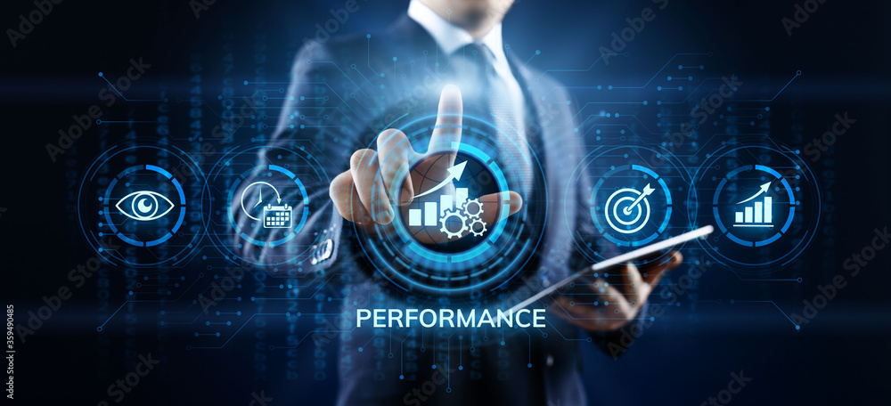 Poster kpi key performance indicator increase optimisation business and industrial process.