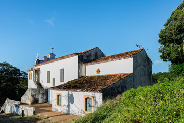 Fototapeta na wymiar View of Nossa Senhora dos Remedios Church at Fernando de Noronha Marine National Park, Unesco world heritage site, Pernambuco, Brazil