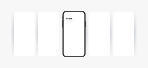 Smartphone blank screen, phone mockup. Carousel style phone screen. Template for infographics or presentation UI design interface