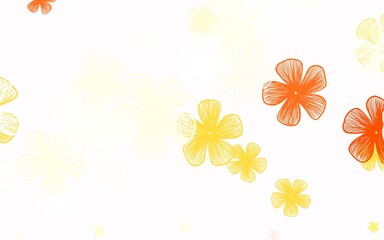 Obraz premium Light Orange vector natural background with flowers.