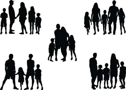 Family of silhouettes. Conceptual illustration.