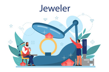 Jeweler concept illustration. Idea of creative people and profession.