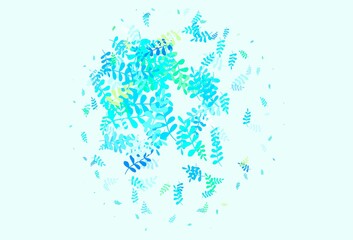 Obraz premium Light Blue, Green vector natural background with leaves.