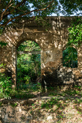Beautiful Ruins near Nossa Senhora dos Remedios Church at Fernando de Noronha Marine National Park, Unesco world heritage site, Pernambuco, Brazil