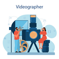 Video production or videographer concept. Movie and cinema