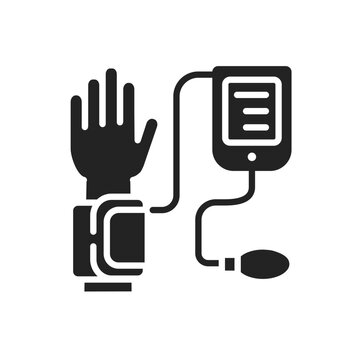 black blood pressure monitor on wrist clip art preview