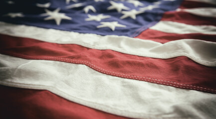 Obraz premium USA flag, US of America sign symbol background, closeup view
